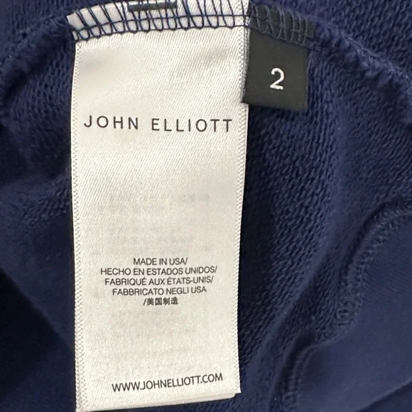 John Elliott Dark Navy Blue Crewneck Sweater Number 2 Men’s Size Medium - Picture 3 of 12